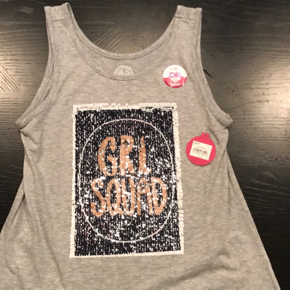 Girls tank NWT two-way sequins size 16